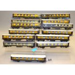 OO gauge. 13 x Pullman coaches, mainly Hornby. Unboxed, G.