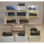 OO gauge. 13 x kit built and unboxed locomotives. F-G.