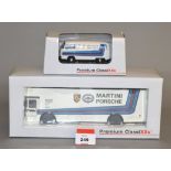 Two Premium ClassiXXs diecast models, 12202 MB Renntransporter 'Martini-Porsche',