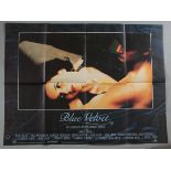 "Blue Velvet" 18 cert British Quad film poster directed by David Lynch starring Kyle Maclachlan &