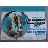 Diamonds are Forever 1971 Original British Quad film poster starring Sean Connery as James Bond