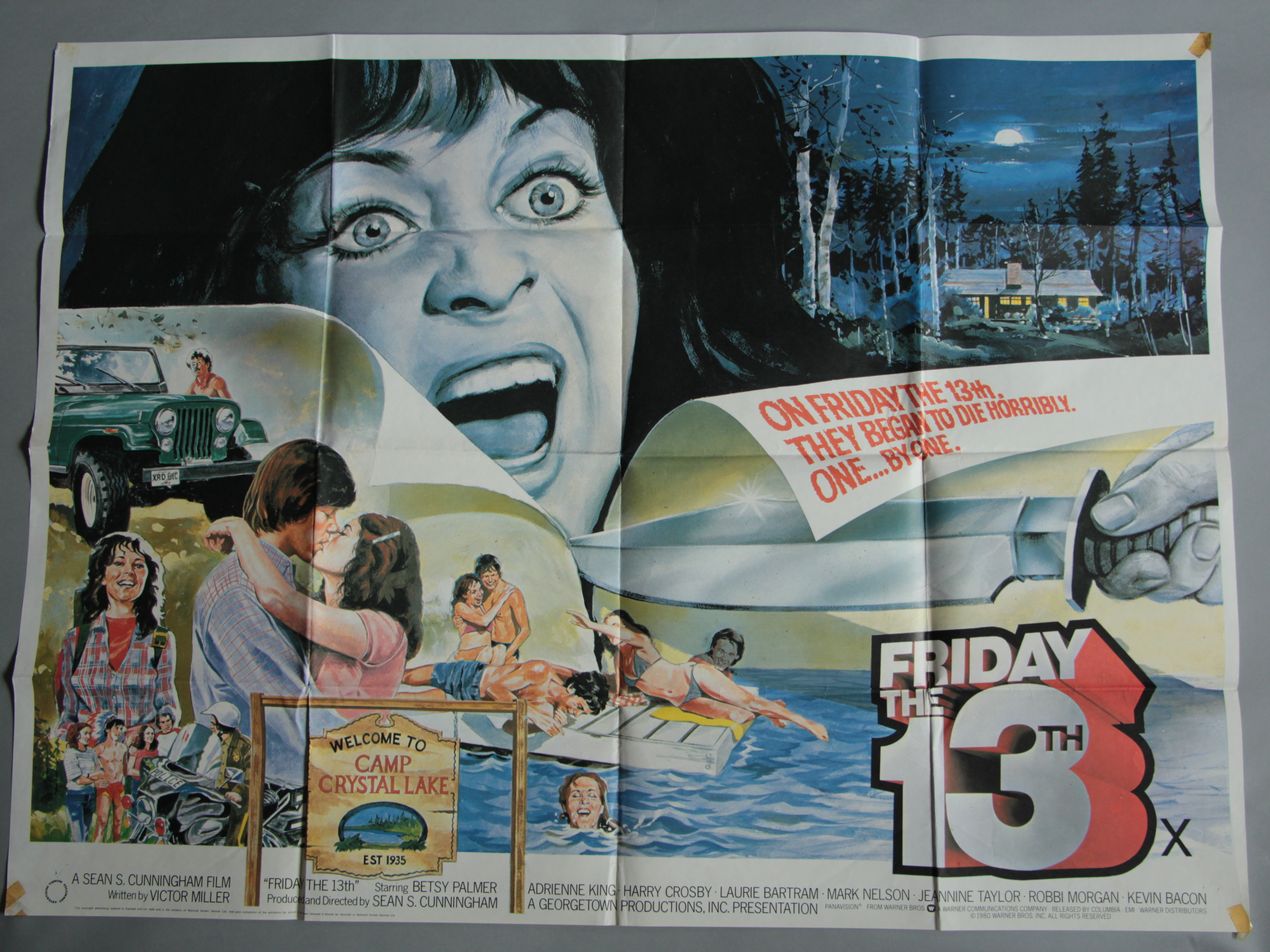 "Friday the 13th" (1980) 1st release original British Quad film poster, X certified.