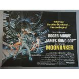 Moonraker 1979 James Bond original British Quad film poster starring Roger Moore printed in England