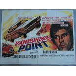 Vanishing Point original 1971 British Quad film poster featuring motor racing art by Tom Chantrell,