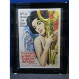 "Cat on a Hot Tin Roof" Spanish framed linen backed one sheet film poster with beautiful painted