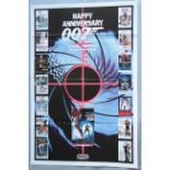 James Bond 25th Anniversary folded film poster 27 x 41 inch featuring art from all the James Bond