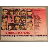 Collection of British Quad film posters including A Bridge Too Far, Papillon,