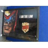 "Judge Dredd" British Quad film poster framed starring Sylvester Stallone, 30 x 40 inch.