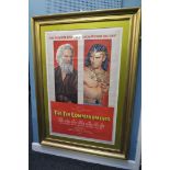 "The Ten Commandments" 1956 US one sheet film poster, linen backed starring Charlton Heston,