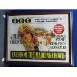 "Far From the Madding Crowd" lovely ABC linen backed framed British Quad with printing by Rex