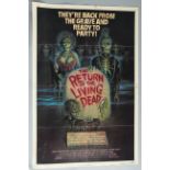 Collection of 25 Horror genre film posters including The Return of the Living Dead US one-sheet 27