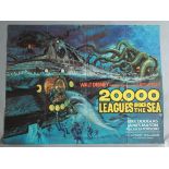 Collection of 20 British Quad film posters including 20,000 Leagues Under the Sea (1976 RR),