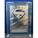 "Superman" rare silver foil teaser film poster produced in very small quantities sporting the DC