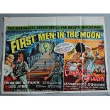 Ray Harryhausen "First Men in the Moon" full colour UK Quad double-bill film poster with East of