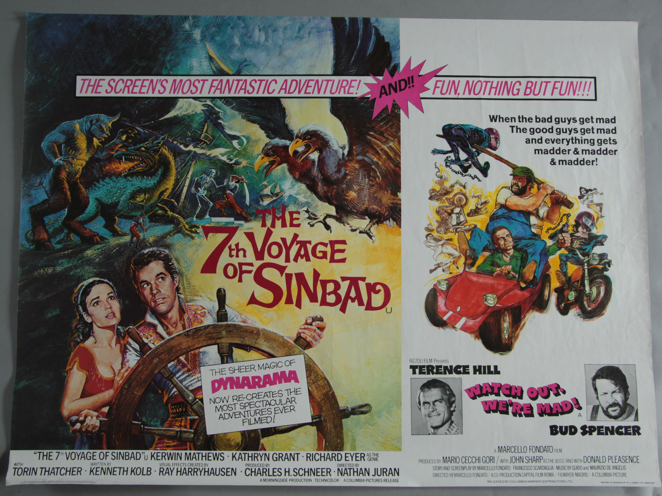 A collection of 13 previously folded now rolled British Quad film posters including "Sinbad and the - Image 4 of 22