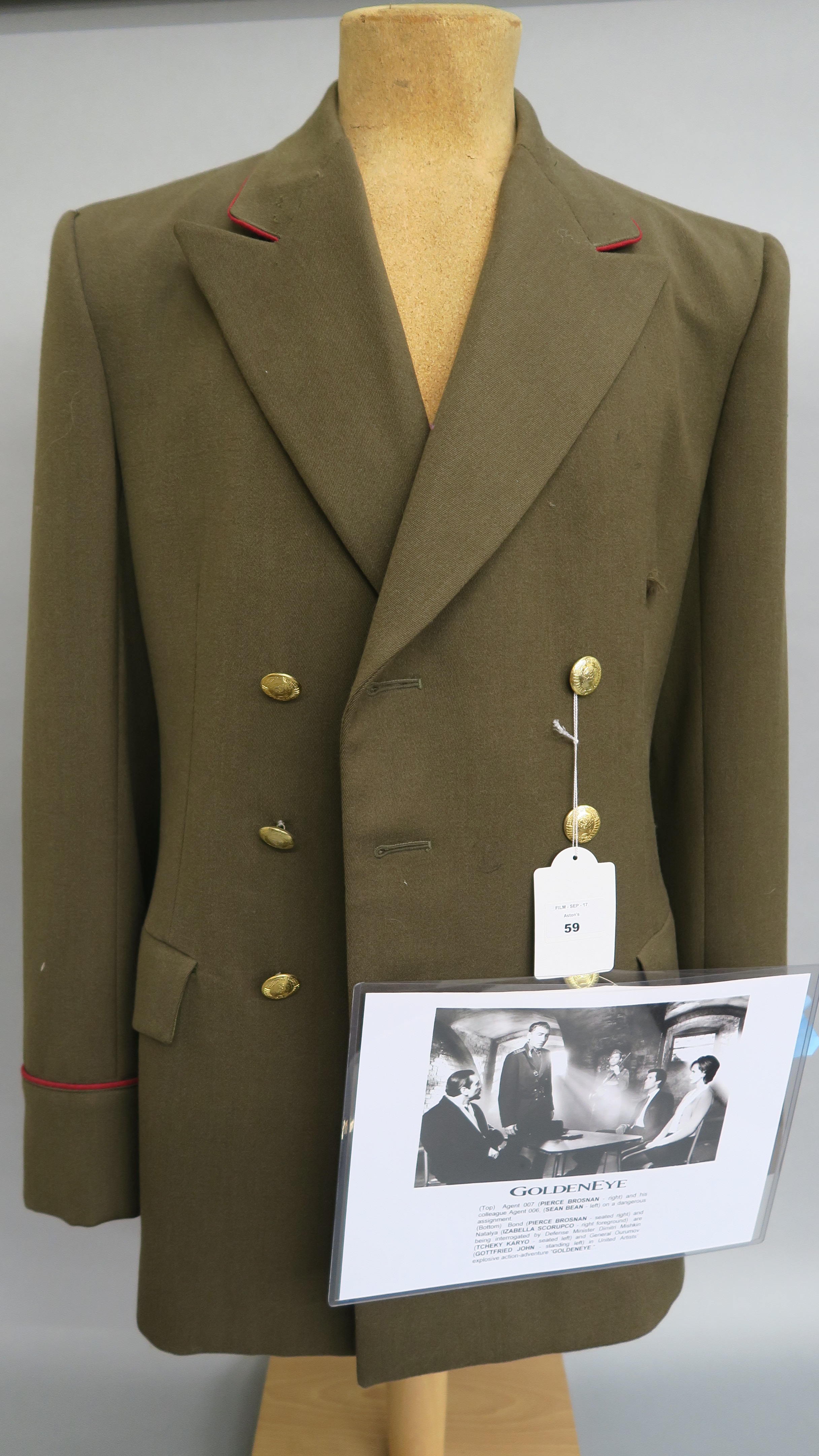 James Bond "Goldeneye" (1995) Russian Army tunic worn by Gottfried Johns as General Ouromov - Image 14 of 15