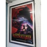 "Revenge of the Jedi" 1982 teaser US one sheet film poster linen backed & framed with fine artwork