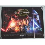 Star Wars the Force Awakens double-sided folded 30 x 40 inch British Quad film poster plus the