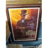 "Pale Rider" German framed film poster starring Clint Eastwood, 24 x 33 inch.