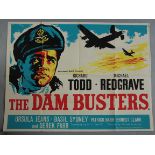 The Dam Busters British Quad film poster for the 1960s re-release in cinemas,