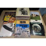 Collection of vinyl records including Pink Floyd - Atom Heart Mother, Led Zeppelin,