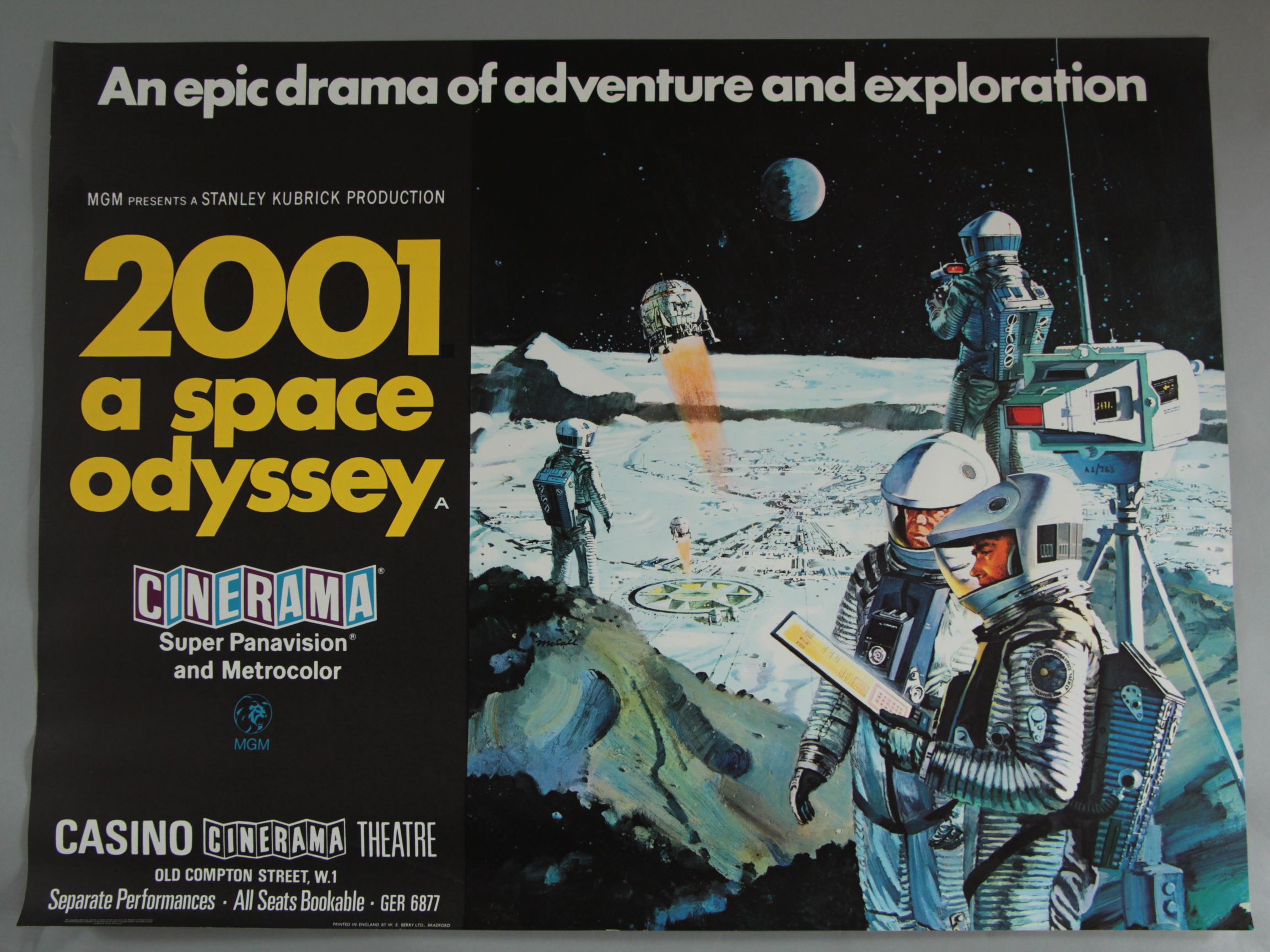 2001 A SPACE ODYSSEY 1968 first release British Quad film poster directed by Stanley Kubrick