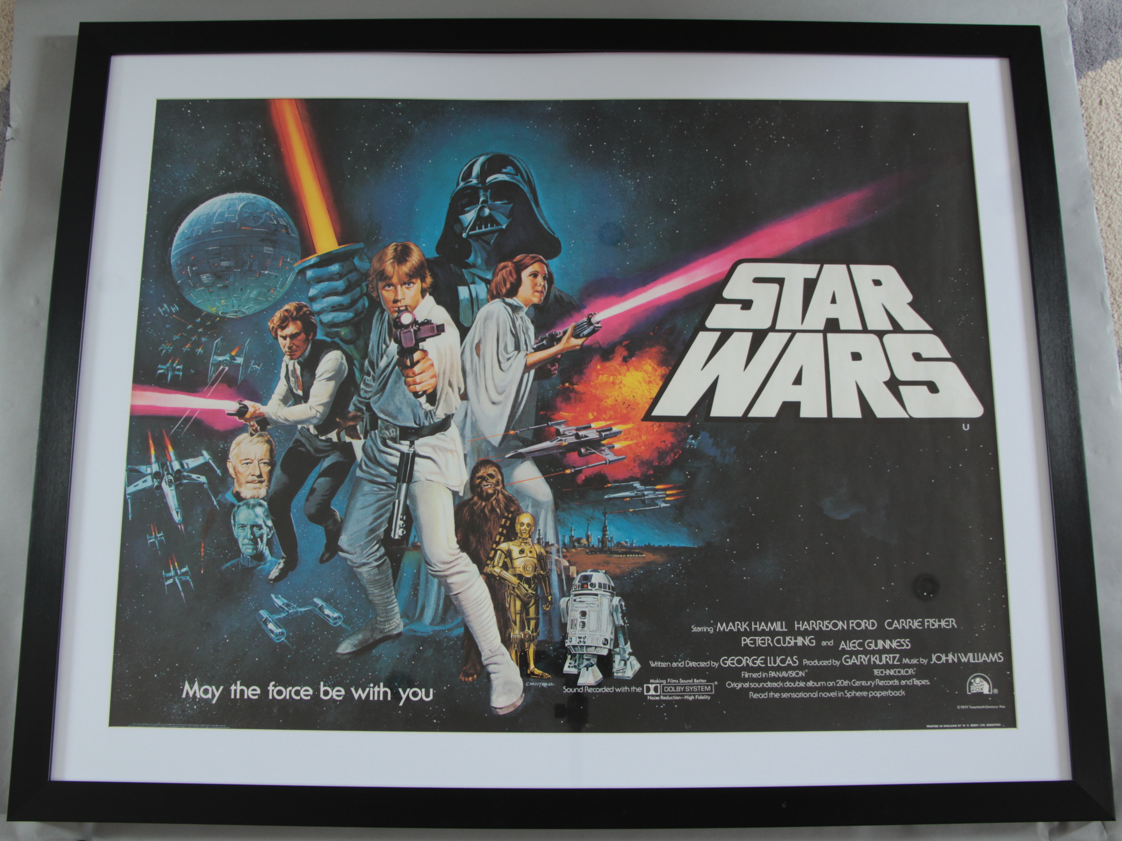 STAR WARS Pre-Oscars 1977 rolled unfolded 1st release British Quad film poster,