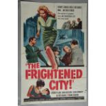 Collection of one-sheet film posters including "The Frightened City" (1962) starring Sean Connery,