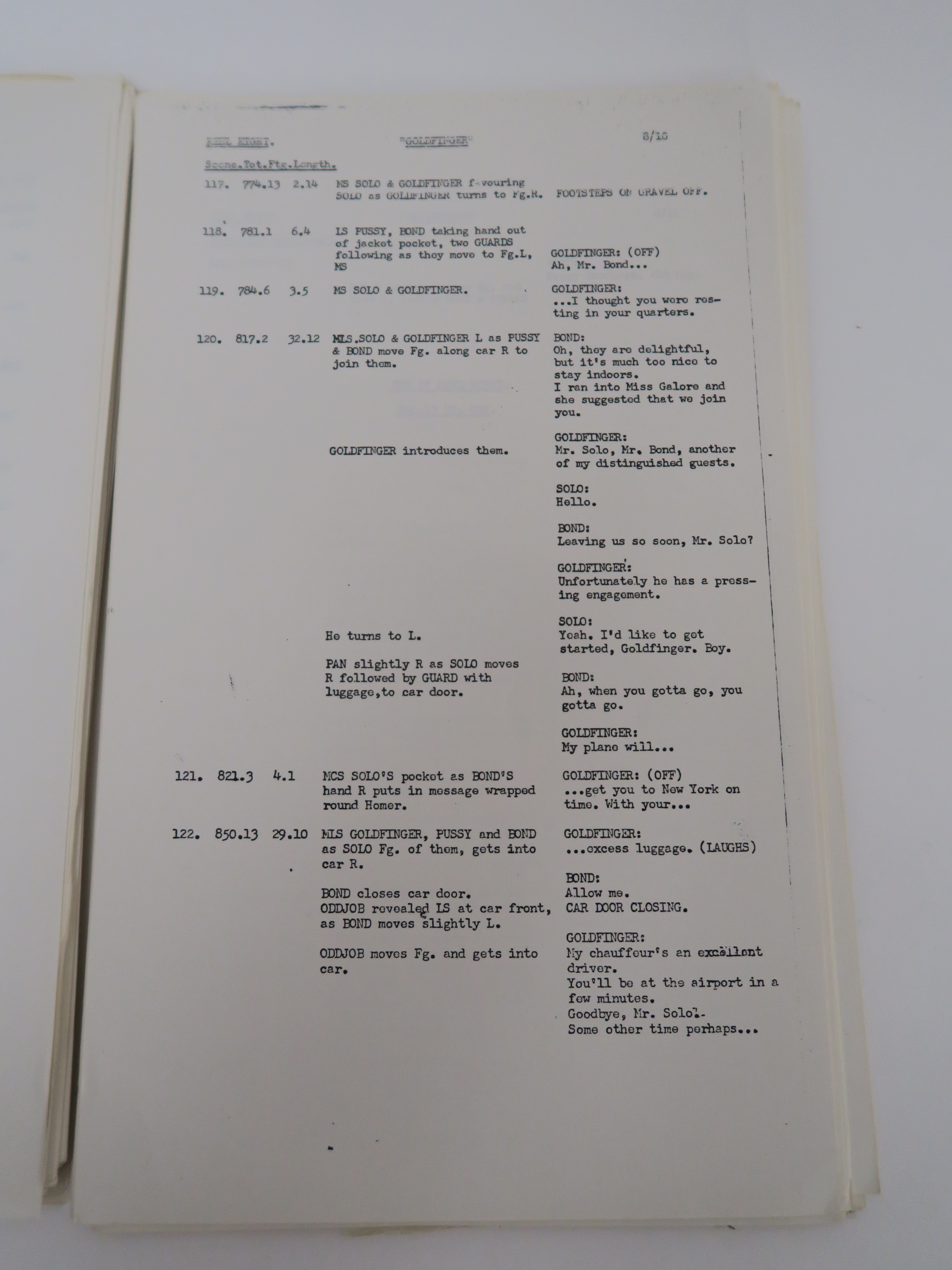 "Goldfinger" 1964 Release script with typed front cover "Mai Harris, 26, DArblay Street, London W. - Bild 4 aus 5