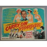 "Carry On Regardless" 1961 original British Quad film poster starring Sidney James, Kenneth Connor,