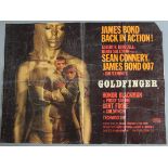 "Goldfinger" 1964 British Quad film poster with art by Robert Brownjohn.