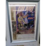 "Star Wars a New Hope" style D 1978 US one sheet circus style film poster linen backed & framed,