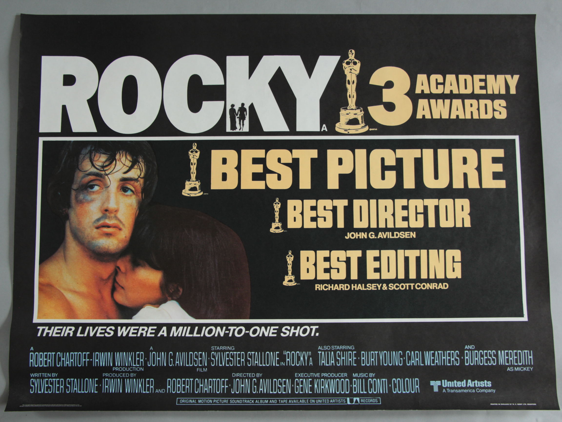 ROCKY 1976 first release British Quad film poster in excellent rolled condition starring Sylvester