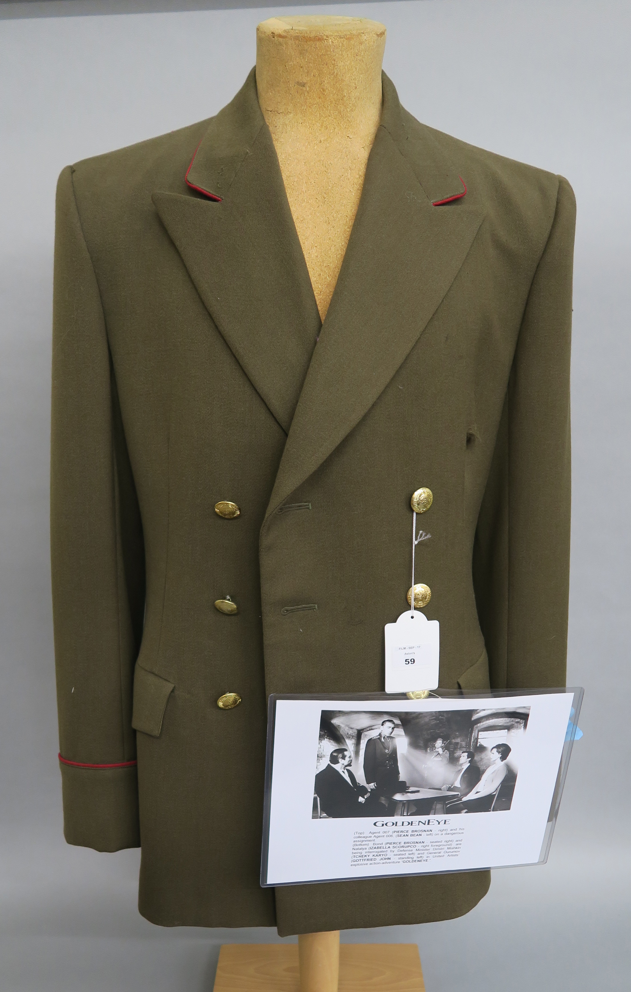 James Bond "Goldeneye" (1995) Russian Army tunic worn by Gottfried Johns as General Ouromov