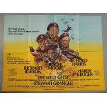 World War II British Quad film posters including The Wild Geese 1975 starring Richard Burton,