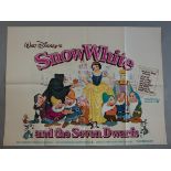 Walt Disney collection of British Quad film posters including Snow White and the Seven Dwarfs RR,