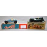 Two boxed Crescent Toys diecast model racing cars in 1:43 scale including 1289 Gordini,