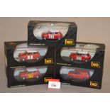 Five IXO Mini diecast models in 1:43 scale including BMC and Morris Cooper S variants together with