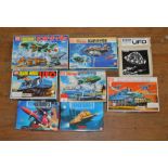 Eight boxed 'Gerry Anderson' related model kits, including five by Imai, Lady Penelope's FAB1,