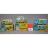 Three Corgi Toys: 420 Ford Thames 'Airborne' Caravan in two tone green,