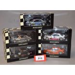 Minichamps. Five 1:43 scale Mercedes C-Class DTM diecast model cars: 400 063608 Team AMG-Mercedes M.