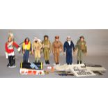 Seven Palitoy Action Man figures,