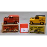 Two boxed Morestone Land Rover diecast models, an 'AA Road Service' version,