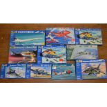 Ten boxed aviation related model kits by Revell,