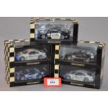 Minichamps. Five Mercedes CLK Coupe diecast model cars in 1:43 scale including 400 013105 (L.Ed.