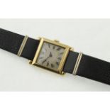 A gents manual-wing wristwatch, tested 18ct, numbered to case back 16593 & 713919,