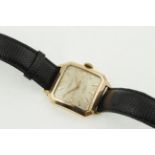 An 18ct Automatic WINEGARTENS wristwatch, H/M Glasgow 1959, later black leather strap,