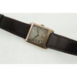 A 1930's 9ct gents wristwatch, H/M Edinburgh 1933, unnamed working manual-wind 15 jewel movement,