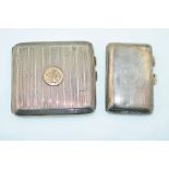 Two silver cigarette cases both H/M Birmingham, approx gross weight 163.