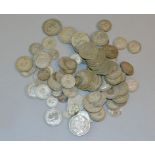 A mixed quantity of pre 1947 silver coins. Approx. gross weight 768.